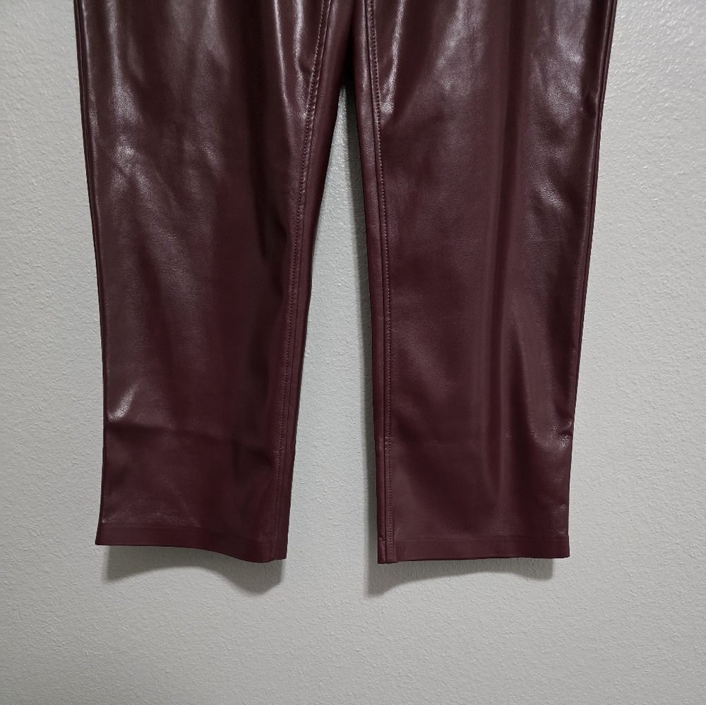 Joie faux leather pants in burgundy - Picture 4 of 7